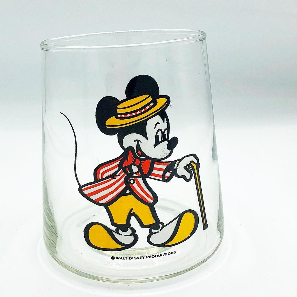 Vintage Mickey Mouse Barbershop Quartet Glass Vase